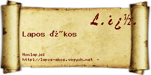 Lapos Ákos névjegykártya